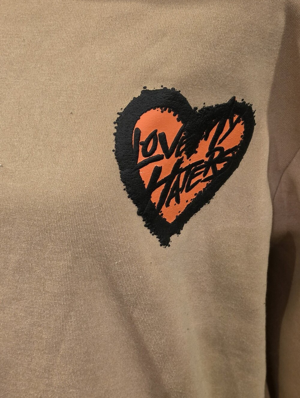 RGSTR Small Tan Love My Haters Teddy Bear Graphic Pullover Streetwear Hoodie - Picture 4 of 10